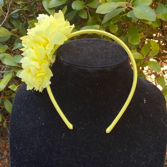NWT New Lele Sadoughi x Sarah Jessica Parker Yellow PEONY BOUQUET HEADBAND - Picture 6 of 10